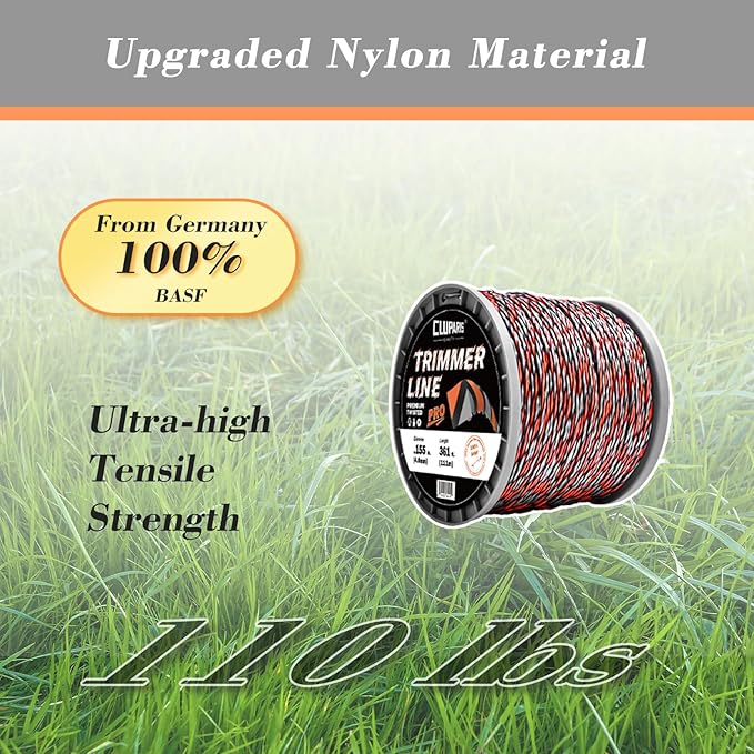 Cluparis 3-Pound Super Heavy Duty Trimmer Line .155-Inch-by-361-ft Twist Pro Trimmer Line Spool 3-Component Tri-Extrusion Weed Eater String with Super Line Cutter