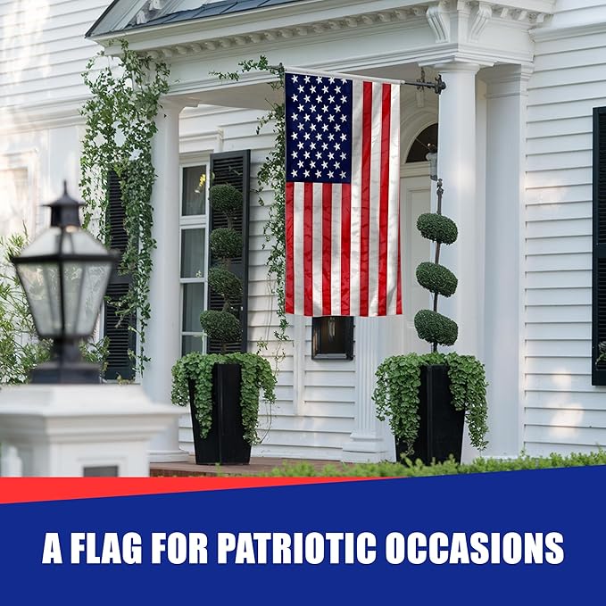 Super Tough 12ft x 18ft Nylon American Flag | Embroidered Stars and Sewn Stripes | Brass Grommets | Heavy-Duty Outdoor Flag | Fade Resistant American Flag Made in USA | All Weather Nylon