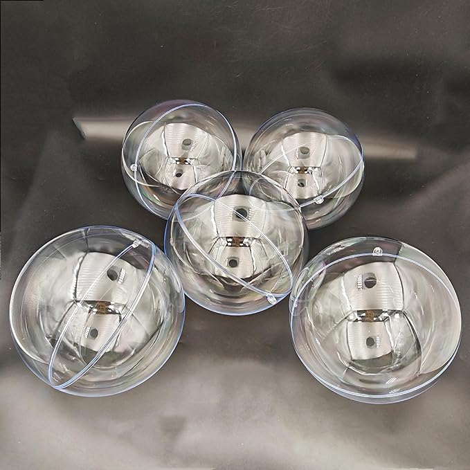 Acrylic Hollow Ball, Clear Plastic Fillable Ornaments Ball, DIY Clear Plastic Balls for New Years Present,Xmas Tree,Home Decoration,Wedding,Party (16cm/6.3inch，5pcs)