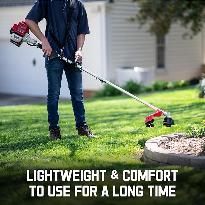 PowerSmart Gas Weed Wacker 25.4cc, 2-in-1 String Trimmer/Edger 16-Inch with 10-Inch Brush Cutter for Garden Edging & Lawn Care