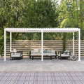 Mirador 111S Round Louvered Pergola Gazebo, 10Ft x 20Ft, Full Aluminum Frame, Adjustable Roof, Outdoor, Durable, White