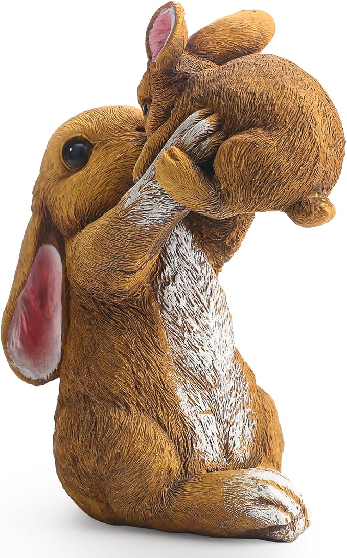 Bunny Decor for Garden, Family Rabbit Figurine Statue for Table Decorations, Adorable Outdoor & Indoor Rabbits Decoration, Gifts for Mom and Women