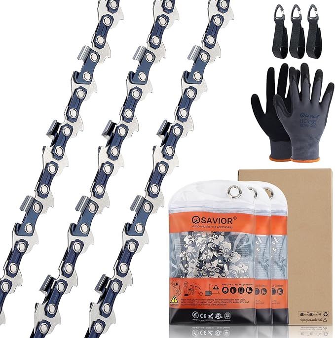 3PC 10 Inch Chainsaw Chain for Worx WG323 / WG323.9 / WG322 / WG322.9 Chainsaw, 10" Pole Saw Chain Replacement for EGO PSA1000 / PSA1020 / MPS1000 / MPS1001 / PPSX2504 10-Inch 56V Polesaw