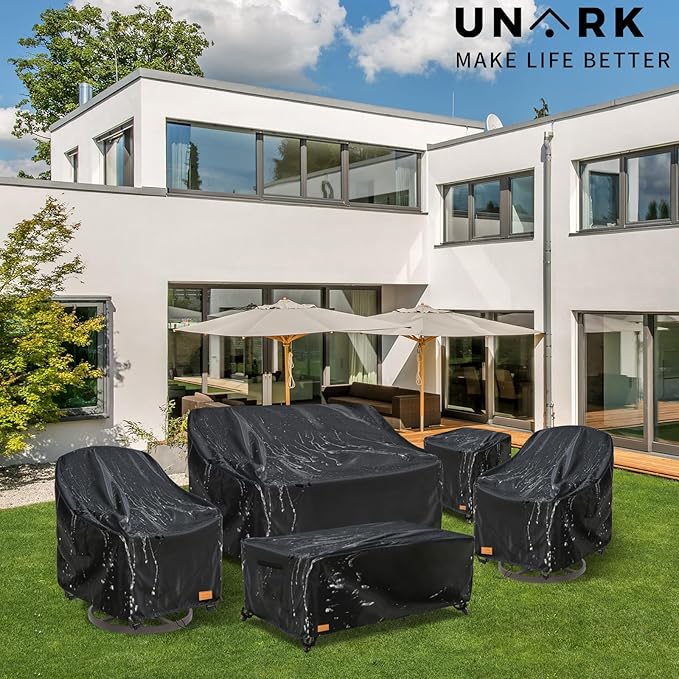 Outdoor Swivel Chair Covers Waterproof 2 Pack,Outdoor Chair Covers Patio Furniture Cover for Deck Patio Swivel Chair Heavy Duty, 28 W x 32 D x 36 H inches,Black
