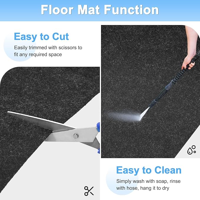 Outdoor Storage Shed Mat, 9.2 x 5 FT Garage Floor Mats with Reusable, Washable, Non Slip, Durable for Protects Garage Floors/Driveways/Entrance Doors/Deck [Gray]