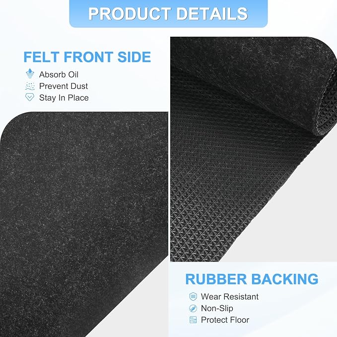 3 mm Thickened Outdoor Storage Shed Mat, 2.4x3 ft Waterproof Shed Flooring Mat for Patio Furniture Floor Protecting from Wear/Liquid/Dust/Oil, Non-Slip Felt Rubber Rug Pad [Grey]
