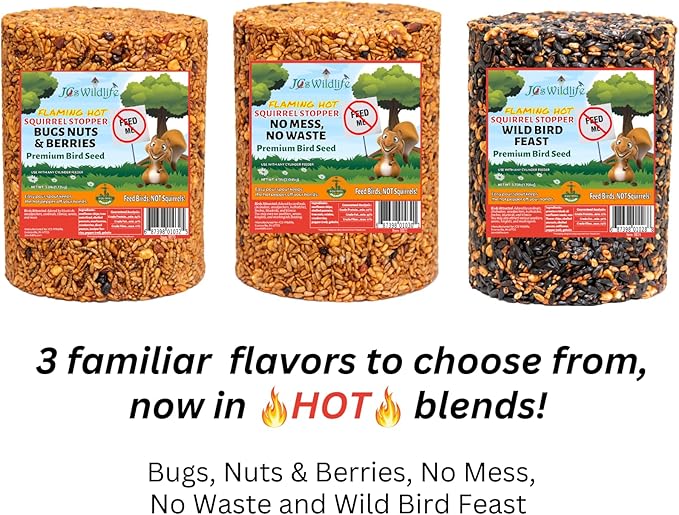 JCs Wildlife Squirrel Stopper No Mess, No Waste Large Cylinder with Hole 4.5lbs (4-Pack)