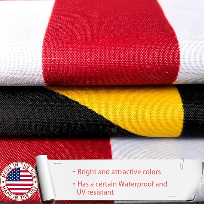 Maryland States Flag 3x5 Outdoor Made in USA - Double Sided Heavy Duty Vivid Color Maryland MD Flags with 2 Brass Grommet