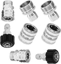 Tool Daily Pressure Washer Adapter Set, Stainless Steel Quick Connect Kit, M22 14mm to 3/8" Quick Disconnect Kit for Power Washer, 8 PCs
