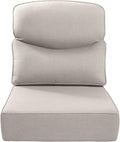 Luxury 22x24/22x25 6-Inch Smile Outdoor Cushions 1 Set - Deep Seat Water-Repellent Patio Furniture Replacement Cushion for Wicker Rattan Wood Metal Chair Glider Rocker Loveseat Sofa - Beige
