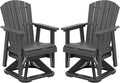SERWALL Adirondack Swivel Glider Chair, HDPE Patio Swivel Glider Set of 2, All-Weather Glider Chair for Porch, Balcony, Slate Grey