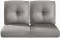 Pop 22x25/22x24 Outdoor Seat Cushions Set of 2 - Comfortable High Back Water-Resistant Patio Wicker Chairs Cushion for Rattan Rocker Glider Loveseat Couch Sectional Sofa - Grey/Button