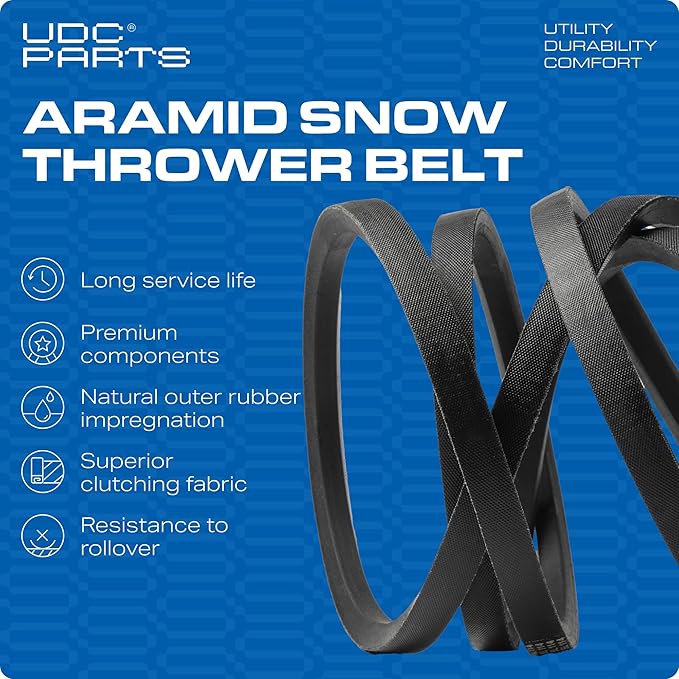UDC Parts Snow Thrower Auger Belt 954-04201A / Aramid Cord / 36.00 inches/for MTD Craftsman 954-04201 754-04201 754-04201A Troy-Bilt 2410 2420 2840 2490