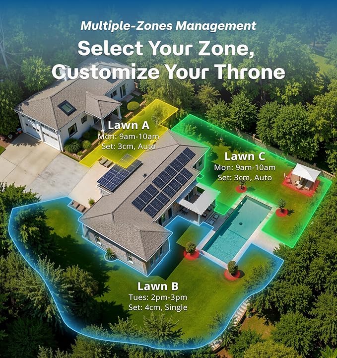 T1200Pro Robot Lawn Mower Wire-Free with Garage, Automatic Lawn Mower for 0.35 Acre, 45% Slopes, Cutting Height 3-6cm, Wireless RTK+AI Powered Robot Mower