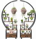 Plant Stand Indoor: 6-Tier Plant Stand Metal Display with Wheels Hanging Planters for Indoor Plants/Books/Fashion Accessories 2pcs