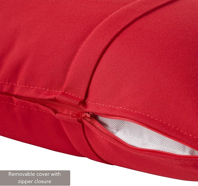 Greendale Home Fashions Sunbrella 21" x 14" Rectangle Outdoor Throw Pillow with Removable Cover (Set of 2), Canvas Jockey Red 2 Count