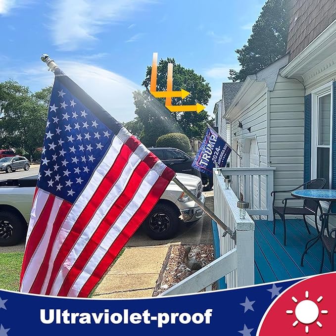 American Flag 5x8 ft Ultra Durable Series, Heavy Duty Spun Polyester, High Wind Fade Resistant US/USA Flags with Embroidered Stars & Sewn Stripes, Perfect for Outdoor Display