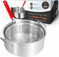 Aluminum Fish Fryer Pot with Basket | 10QT Deep Frying Pot with Handle | Outdoor Oil Fryer pan with Fry Basket | Cooking Pot | Fried Chicken, Fish, Seafood, Turkey Legs, French Fries