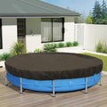 ECOOPTS 10 ft Round Pool Cover for Above Ground Pools, Swimming Pool Cover Protector Winter Safety Cover (Brown)