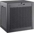 NUNU LAB 32 Gallon Resin Deck Box,Outdoor Indoor Waterproof Storage Box for Patio Cushions, Garden Tools, Pool Accessories,Backyard Storage Bin,Black