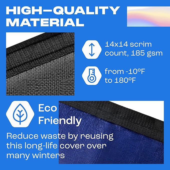 Yankee Pool Cover for Oval Pool | 16 x 25-ft | Oval Winter Pool Cover for Above Ground Pools | Extra Thick & Durable, UV-Resistant | Above-Ground Pool Protection