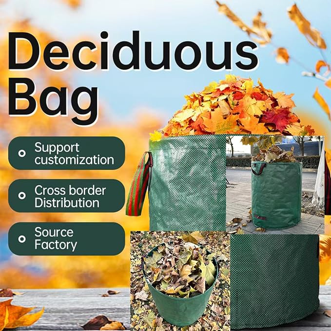 Reusable Yard Waste bags,Collapsible Leaf Bag with Gardening Gloves,Yard Debris Collapsible Bag With 4 Handles, for Leaves, Lawn Debris & Grass Clippings (80Gallon)