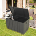 Outdoor Storage Box, 100 Gallon Metal Deck Box Built-in a Oxford Fabric Storage Bag, Lockable & Waterproof Outside Patio Storage Box - Gray