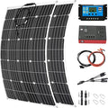 1000 Watt Flexible Solar Panel for RV, 2 × 500 Watt 12 Volt Solar Power Panel Kit with 40A Solar Charge Controller & Inverter Monocrystalline Solar Panels for Camping Off Grid Battery Charging Boat