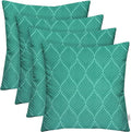 RSH DECOR: Square Throw Pillows Set of 4 | 20” x 20” | All-Weather Spun Fabric | Water and Fade-Resistant | Outdoor Accent Pillows for Patio Furniture | Fenbrook Teal