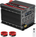 4000 Watt Pure Sine Wave Power Inverter with LCD 12V DC to 110V/120V AC Peak Power 8000W Car Power Inverter with 4 AC Outlets & 1 USB Port & Remote Control for Truck RV Car Solar System