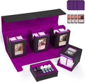 Marsguard Trading Card Deck Box with Commander Display，5 in 1 MTG Storage Holds 400+ Double-Sleeved Cards，4 Deck Boxes & Dice Tray Included，Fits MTG, TCG, PTCG & Sports Cards