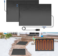 Snow Melting Mats Outdoor for Walkways, 20 x 30 in 2 Pack No-Slip Heated Outdoor Mats with 10 ft Power Cord, 3 in/h Speed Snow and Ice Melting Pads for Winter Backyards Snow Removal
