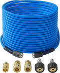 Pressure Washer Hose – 1/4" X 50 FT High Power Washer Extension Hose – Kink & Wear Resistant High Pressure Hose for Replacement – Compatible with M22 Fittings – 3600PSI