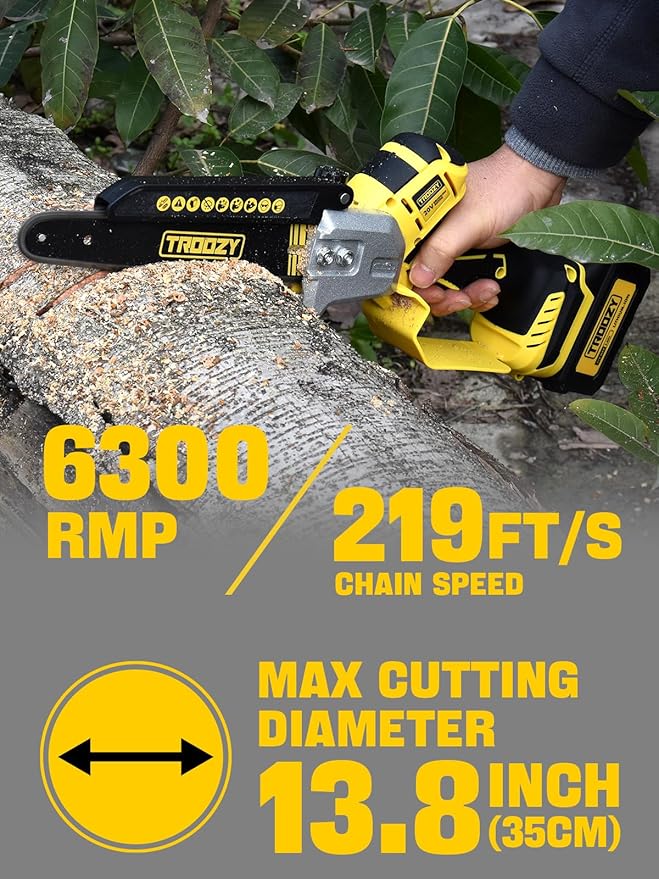 2-in-1 Cordless Pole Saw & 8-Inch Chainsaw, Brushless Motor with 4.0Ah Battery, Extendable Electric Tree Trimmer for High Branch Pruning, Limb Cutting & Quick Cleanup