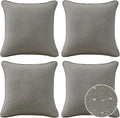 Sunbrella Decorative Outdoor Water Repellent Throw Pillows with Inserts, Set of 4, 16" x16" Pillows for Patio, Backyard, Bed, Couch, and Patio Furniture, Cast Shale