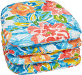 BrylaneHome Indoor/Outdoor Chair Pads (Set of 4) - 16" L x 15.6" W - Water, Stain & Fade Resistant - Poppy Blue