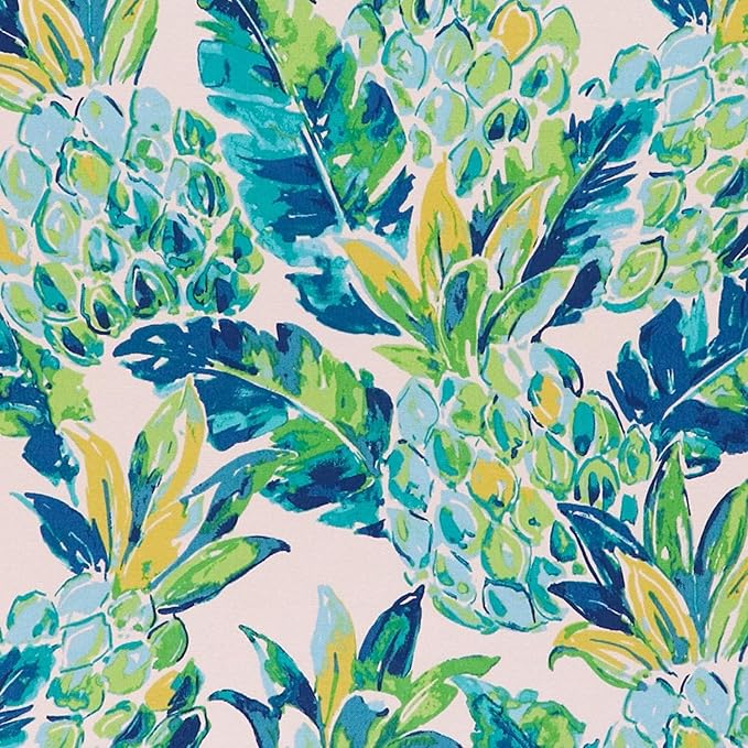 RSH DECOR: Square Throw Pillows Set of 4 | 17” x 17” | All-Weather Spun Fabric | Water and Fade-Resistant | Outdoor Accent Pillows for Patio Furniture | Vida Opal Blue Pineapple