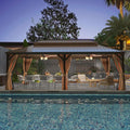 YOLENY 12'x22' Hardtop Gazebo, Galvanized Steel Double Roof Canopy with Aluminum Frame Permanent Metal Pavilion with Netting and Curtains for Patio Backyard Deck and Lawns