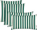 RSH DECOR: Sunbrella Lumbar & Square Pillows Set of 4 | 20" x 12" & 17" x 17" | Water and Fade-Resistant Performance Fabric | Outdoor Throw Pillows for Patio Furniture | Mason Forest Green