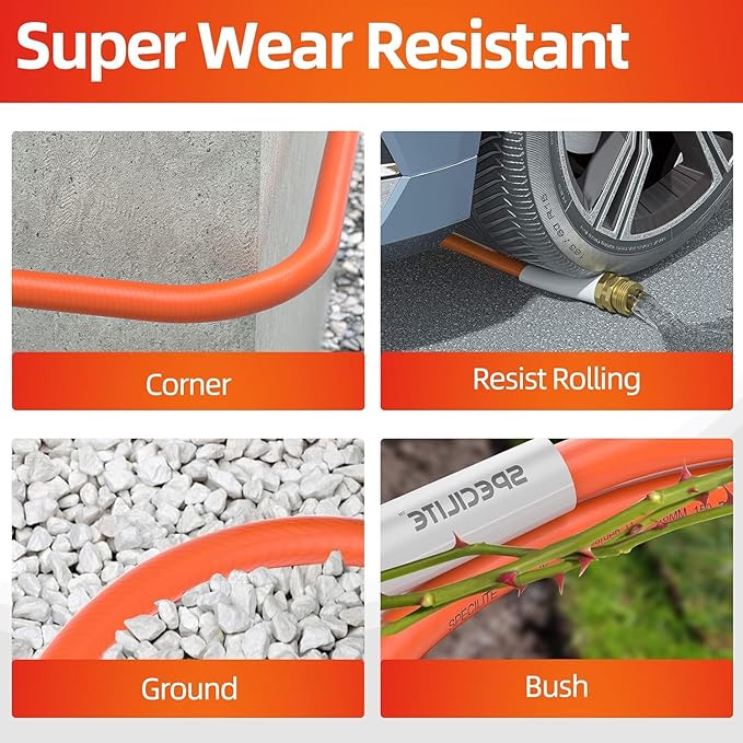 SPECILITE Garden Water Hose 3 ft x 5/8 in with Female to Female Connector, Small Leader Hose for Hose Reel, Heavy Duty, Flexible & Lightweight, Water Pipe, Outdoor Water Hose Extension Adapter