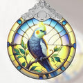 Cockatiel Christmas Ornament - Stained Glass Cockatiel Decor for Tree