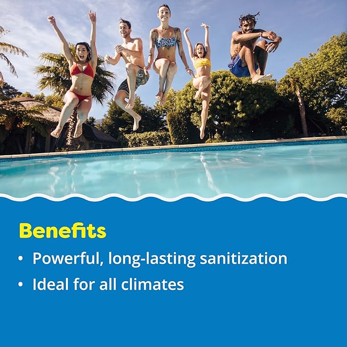 In The Swim 4 Inch Chlorine Sticks for Sanitizing Swimming Pools - Individually Wrapped, Slow Dissolving, Stabilized Chlorine Sanitizer - 90% Available Chlorine, 99% Trichlor - 50 Pounds