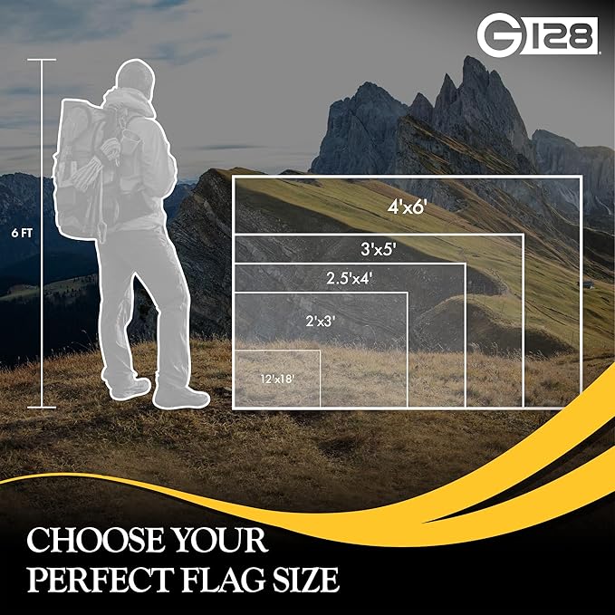 G128 Indiana State Flag | 2.5x4 Ft | StormFlyer Series Embroidered 220GSM Spun Polyester | Embroidered Design, Indoor/Outdoor, Brass Grommets, Heavy Duty, All Weather
