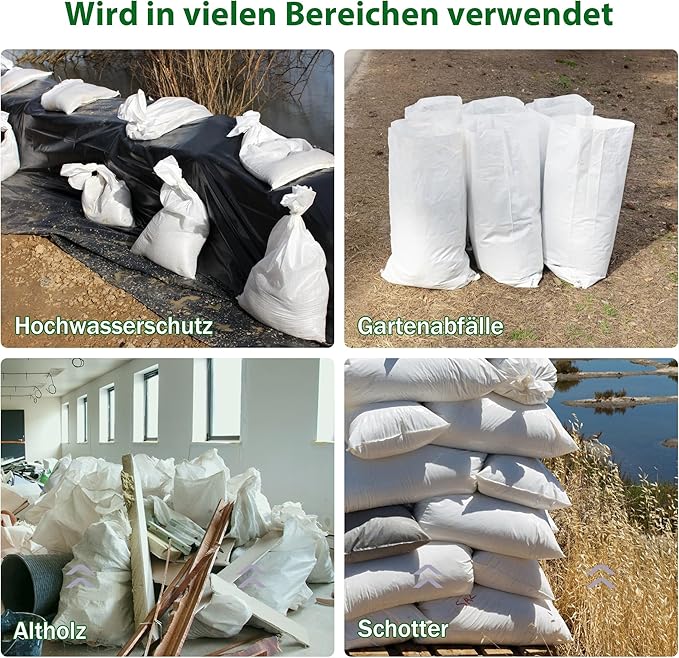 12 Pack Heavy Duty Sand Bags, (20" X 30"), Used for Flooding, Builders, Garden Waste, Grain Storage and Cargo Handling (12)