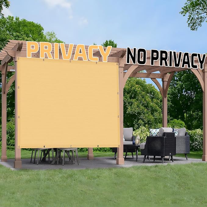 SUNNY GUARD Shade Cloth Custom Size 3x23 FT Sun Shade Screen Fabric Shade Cover Tarp with Grommets for Pergola Backyard Garden, Sand(We Customized)