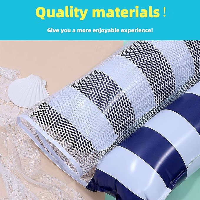 4 Pack Upgrated XL Water Pool Floats, 4-in-1 (Hammock, Saddle, Lounge Chair, Drifter) Multi-Purpose Water Pool Float, Non-Stick PVC Material
