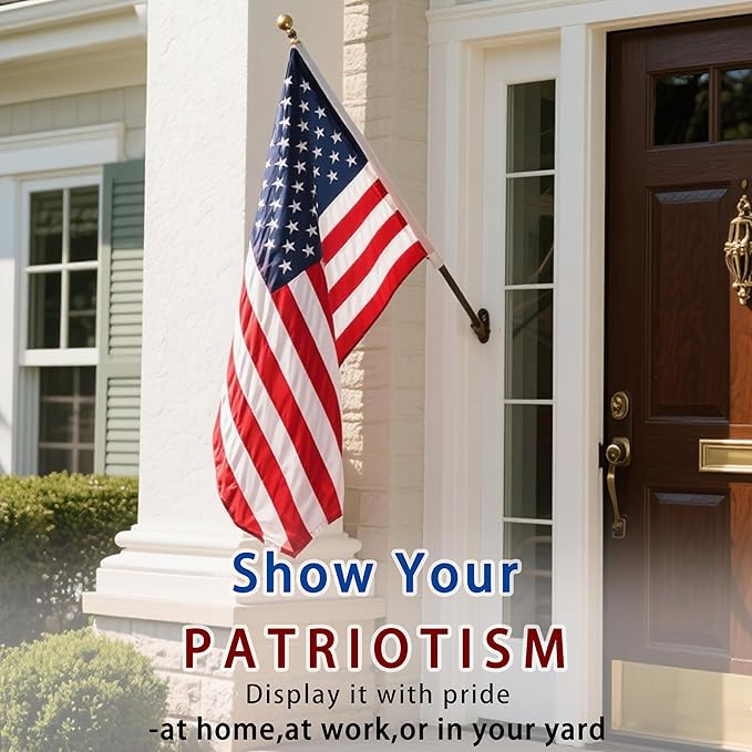 american flag 1x1.5ft, Heavy Duty Polyester USA Flag Outdoor with Embroidered Stars, Sewn Stripes,Brass Grommets for Indoor, Outdoor, All Weather