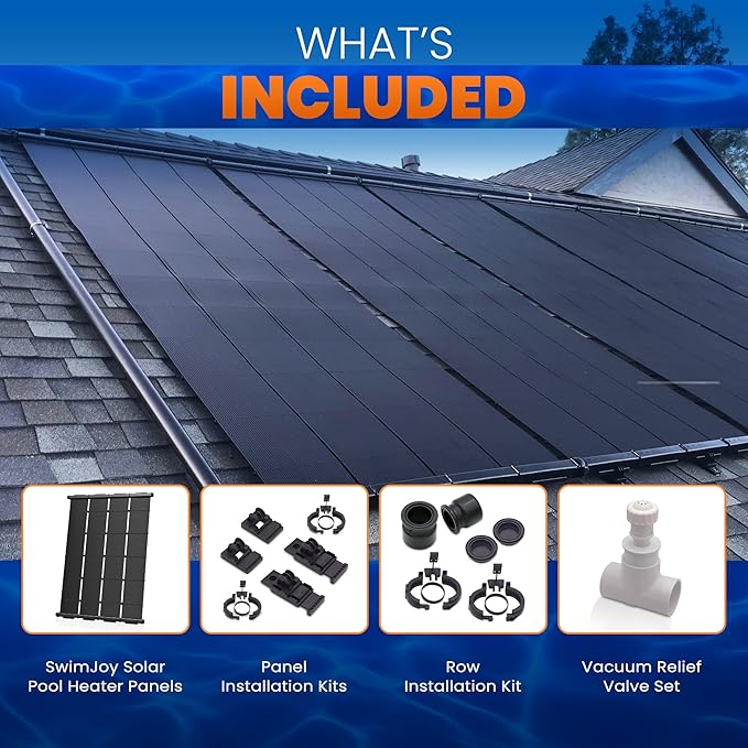 Industrial Grade Solar Pool Heater DIY Kit - Superior High-Wind Strapless Mounting System & Maximum Freeze Resistance (2-4'x10.5' / 84 Square Feet)