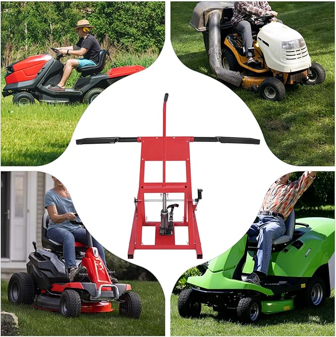 Lawn Mower Lift Jack 500 Lbs Weight Capacity Hydraulic Cylinder Lift Jack with 17.5-24 in Lift Height for Riding Tractors and Zero Turn Lawn Mowers Maintenance and Repair