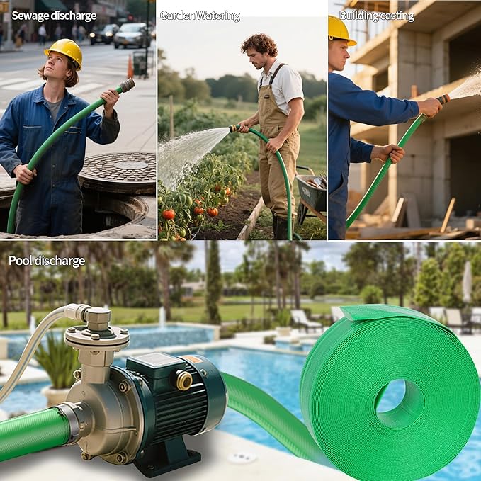 3" x 100' Pool Backwash Hose: Pool Drain Hose, Sump Pump Hose with Heavy-Duty 3-Layer, Lightweight, Kink-Resistant for Pool Drain, Irrigation